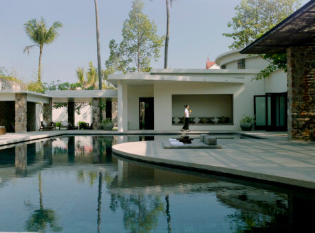 Pool-side yoga