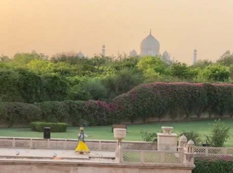 Sunset cocktails over looking the Taj